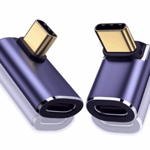 Adaptador USB C de ángulo recto 90 macho a hembra, paquete de 2 unidades, extensor USB tipo C Thunderbolt 4/3 de 40 Gbps para MacBook, iPad, tableta, teléfonos