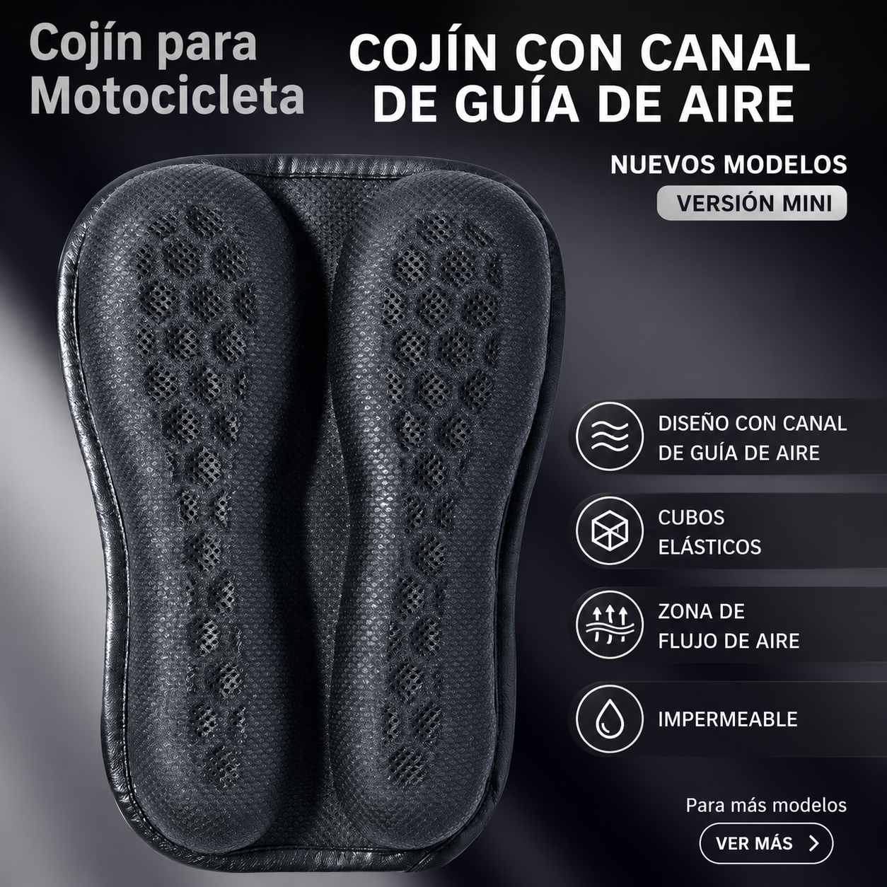 Cojín Gel para Moto Antideslizante | Asiento Cómodo para Motocicleta y Bicicleta Eléctrica - Imagen 4