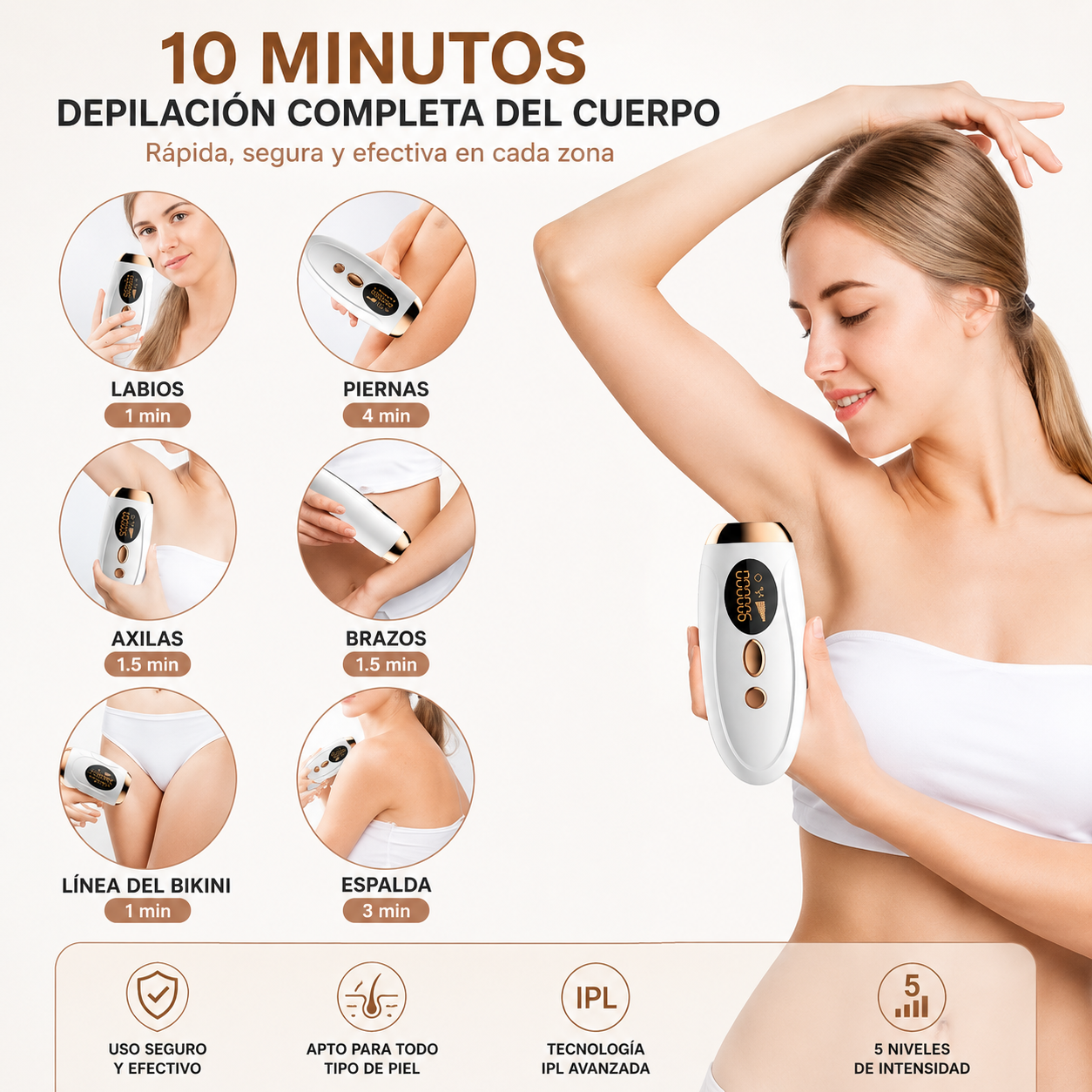 Depiladora IPL 883 de Luz Pulsada para Mujer y Hombre - Imagen 4
